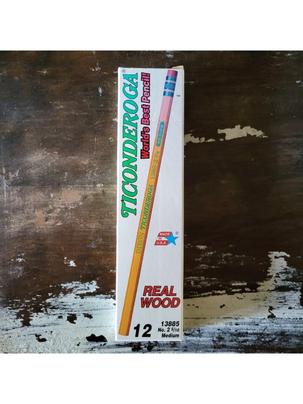 Vintage Dixon Ticonderoga Pencil No. 2 5/8 Medium, 12 Count, Ethan Allen